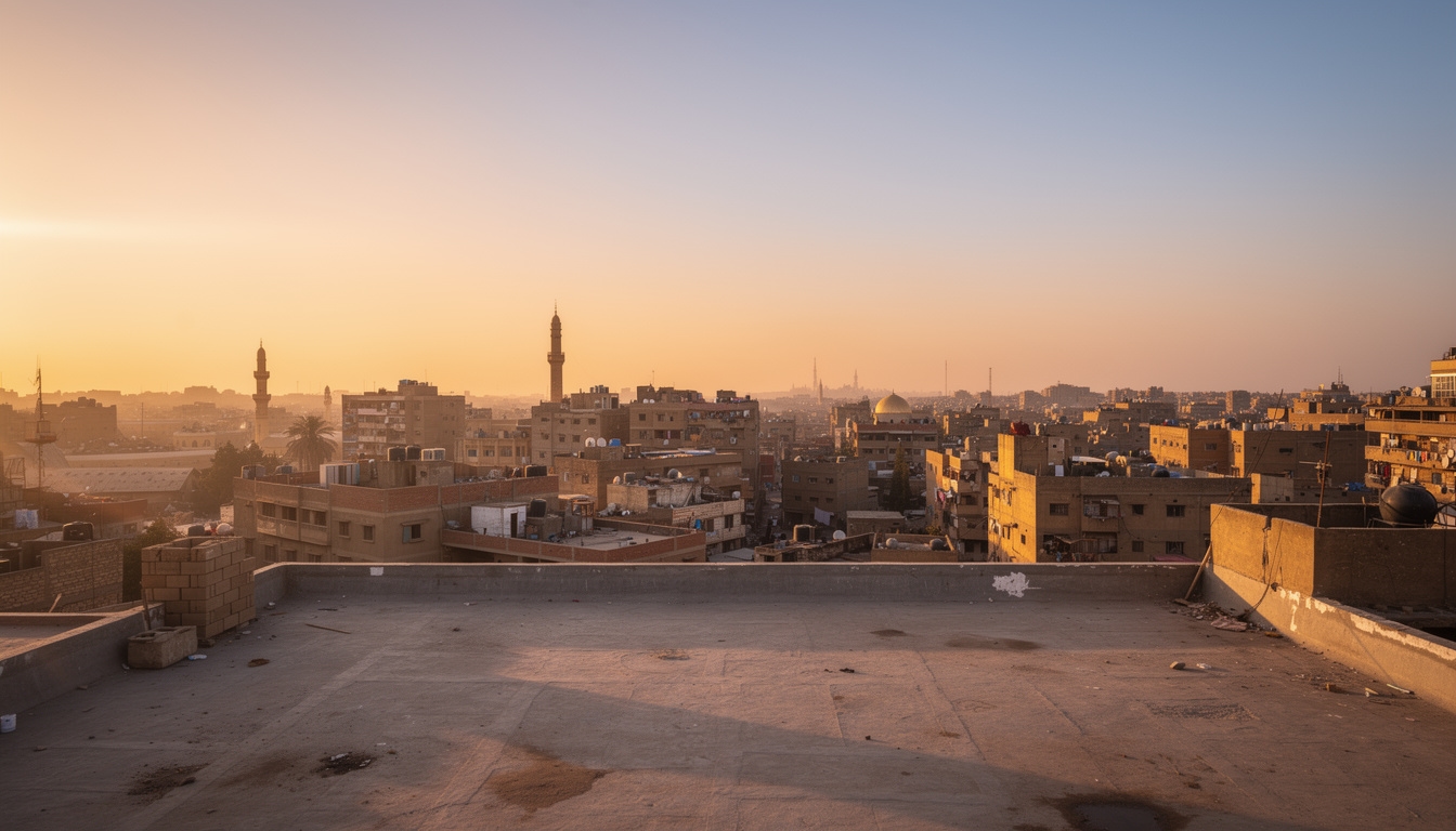 Cairo rooftop location available for film production with city backdrop
